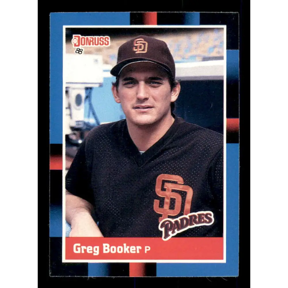 1988 Donruss #311 Greg Booker EX San Diego Padres Baseball Card Image 1