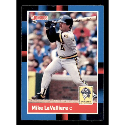 1988 Donruss #312 Mike Lavalliere EX Pittsburgh Pirates Baseball Card Image 1