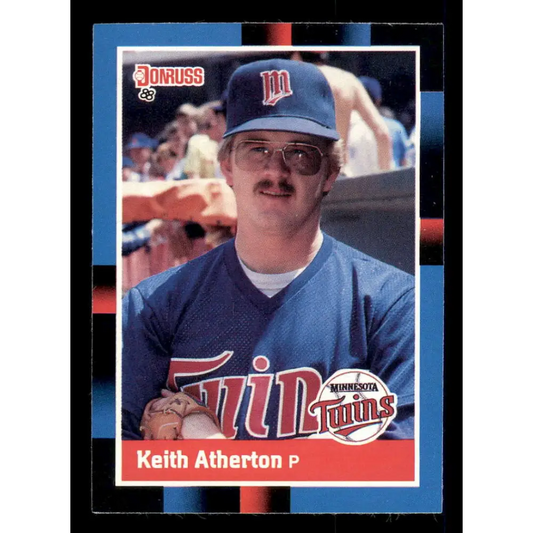 1988 Donruss #318 Keith Atherton EX Minnesota Twins Baseball Card Image 1