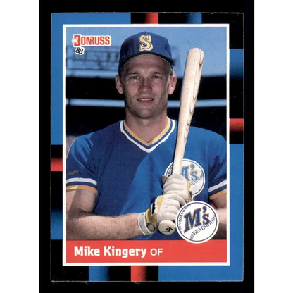 1988 Donruss #322 Mike Kingery EX Seattle Mariners Baseball Card Image 1