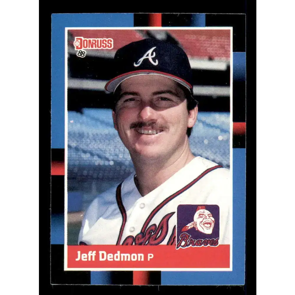 1988 Donruss #325 Jeff Dedmon EX Atlanta Braves Baseball Card - Baseball Card Single
