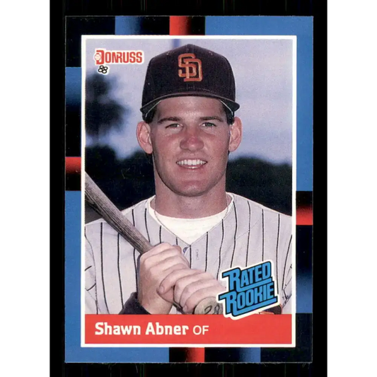 1988 Donruss #33 Shawn Abner EX San Diego Padres Baseball Card Image 1