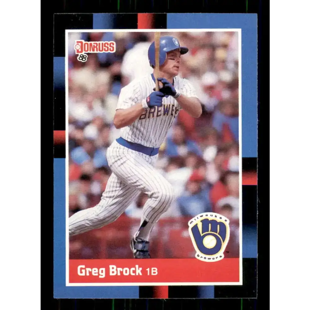 1988 Donruss #337 Greg Brock EX Milwaukee Brewers Baseball Card Image 1