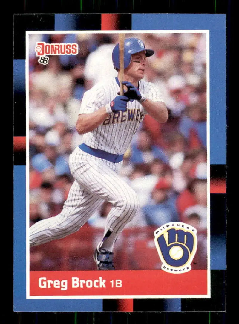 1988 Donruss #337 Greg Brock NM-MT Milwaukee Brewers Baseball Card - Baseball Card Single