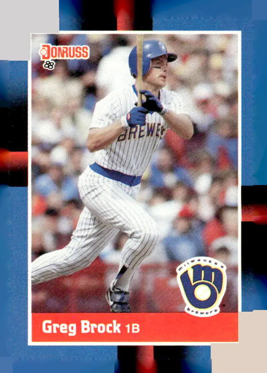 1988 Donruss Greg Brock baseball card 337c Greg Brock Milwaukee Brewers collectible