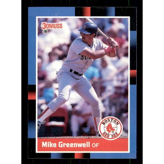 1988 Donruss #339 Mike Greenwell EX Boston Red Sox Baseball Card Image 1