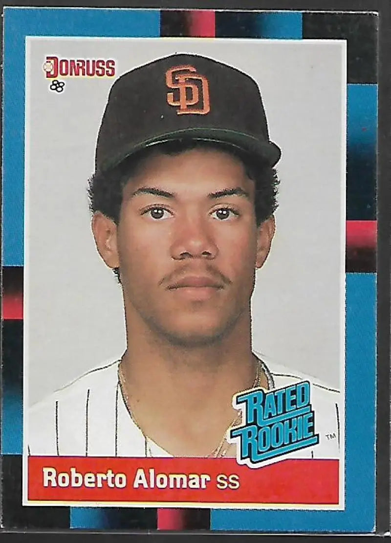 1988 Donruss #34 Roberto Alomar NM-MT RC Rookie San Diego Padres Baseball Card - Baseball Card Single