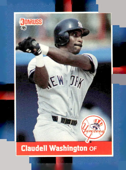 1988 Donruss Claudell Washington baseball card featuring Claudell Washington in a collectible Washington baseball card