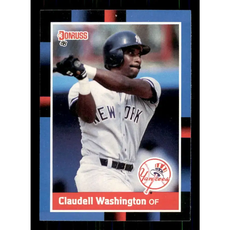 1988 Donruss #340 Claudell Washington EX New York Yankees Baseball Card - Baseball Card Single