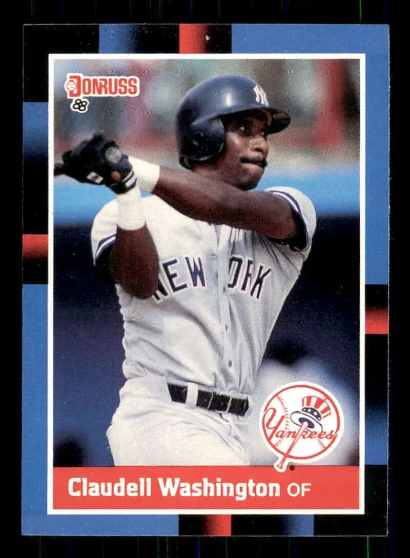 1988 Donruss #340 Claudell Washington NM-MT New York Yankees Baseball Card - Baseball Card Single
