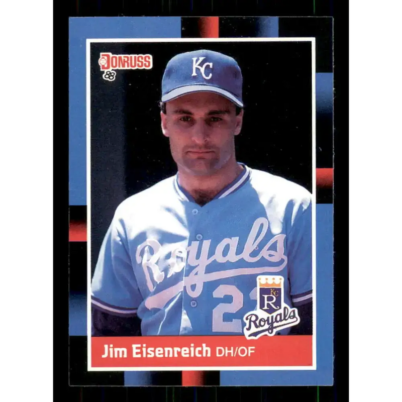 1988 Donruss #343 Jim Eisenreich EX Kansas City Royals Baseball Card - Baseball Card Single