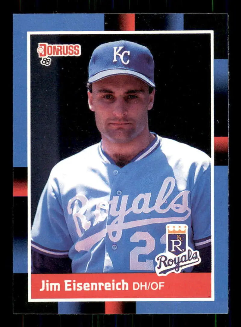 1988 Donruss #343 Jim Eisenreich NM-MT Kansas City Royals Baseball Card - Baseball Card Single