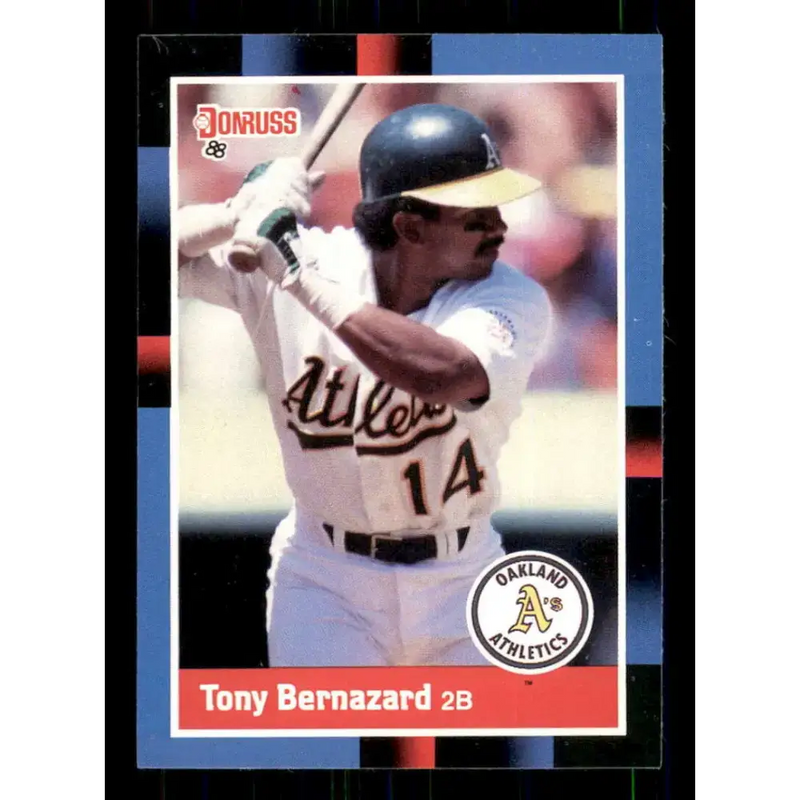 1988 Donruss #344 Tony Bernazard EX Oakland Athletics Baseball Card - Baseball Card Single