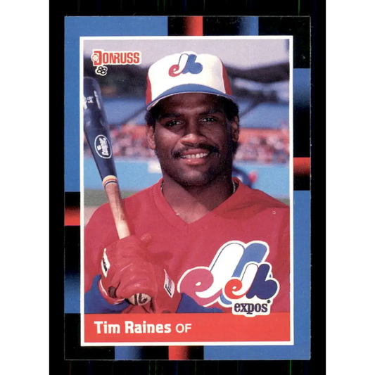 1988 Donruss #345 Tim Raines EX Montreal Expos Baseball Card Image 1