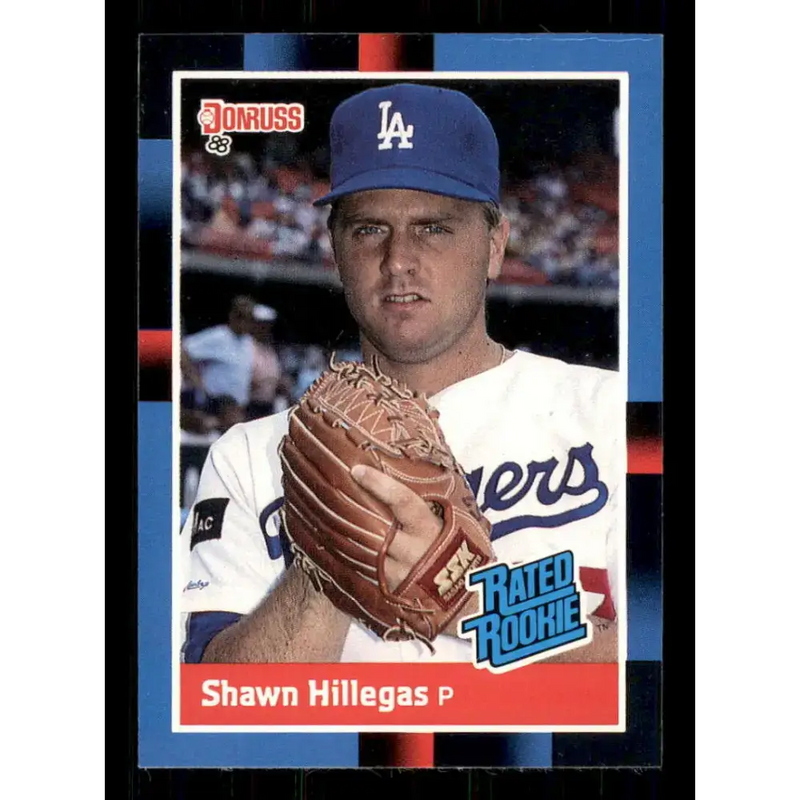 1988 Donruss #35 Shawn Hillegas/ EX RC Rookie Los Angeles Dodgers Baseball Card - Baseball Card Single