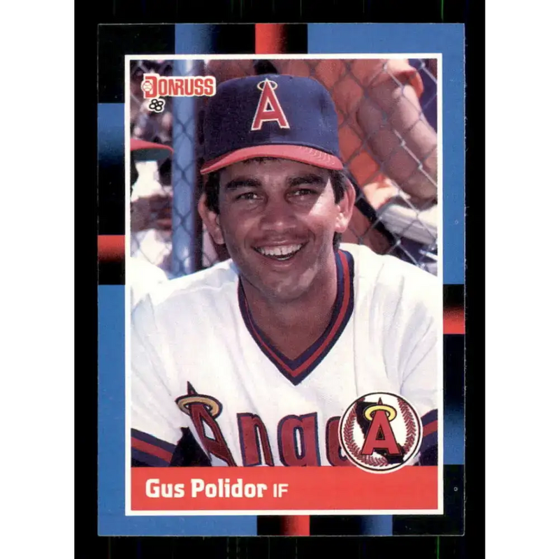 1988 Donruss #356 Gus Polidor EX California Angels Baseball Card - Baseball Card Single