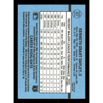 1988 Donruss #357 Ken Dayley EX St. Louis Cardinals Baseball Card