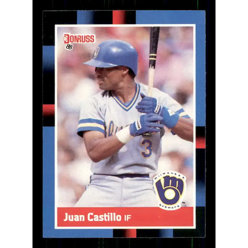 1988 Donruss #363 Juan Castillo EX Milwaukee Brewers Baseball Card - Baseball Card Single