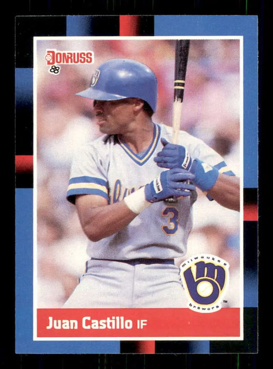 1988 Donruss #363 Juan Castillo NM-MT Milwaukee Brewers Baseball Card - Baseball Card Single
