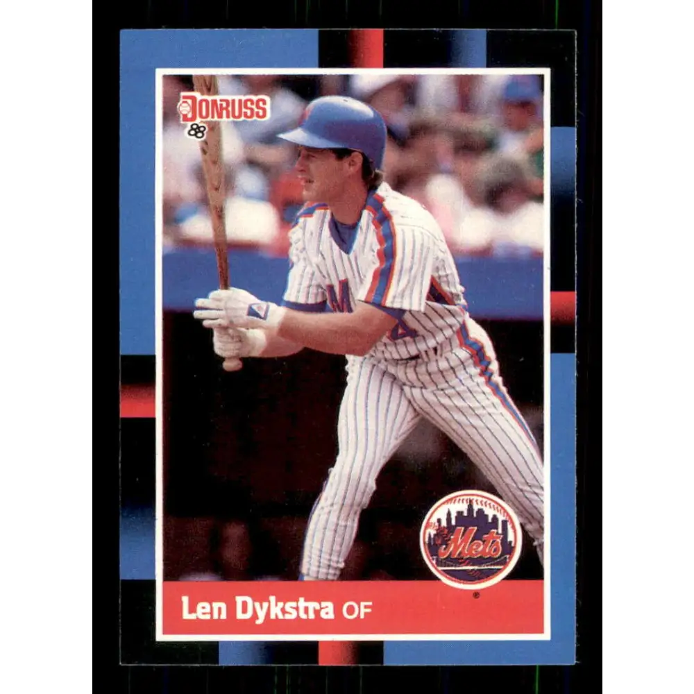 1988 Donruss #364 Lenny Dykstra EX New York Mets Baseball Card Image 1