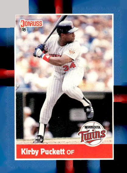 1988 Donruss Kirby Puckett baseball card featuring Kirby Puckett in collectible puckett baseball card format