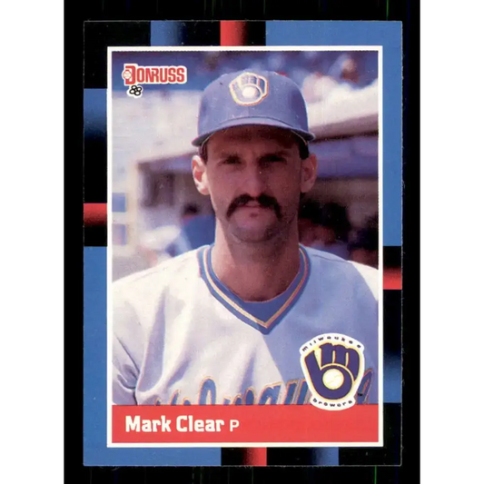 1988 Donruss #372 Mark Clear EX Milwaukee Brewers Baseball Card - Baseball Card Single