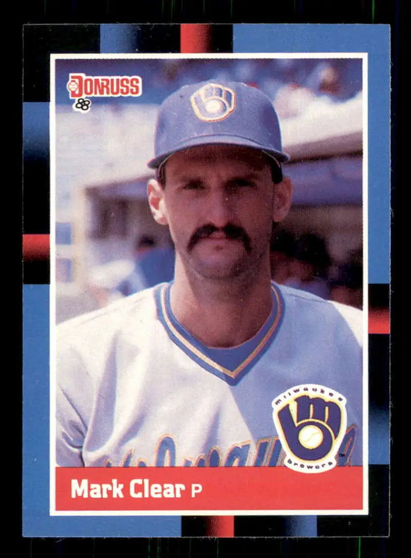1988 Donruss #372 Mark Clear NM-MT Milwaukee Brewers Baseball Card - Baseball Card Single