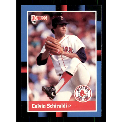 1988 Donruss #375 Calvin Schiraldi EX Boston Red Sox Baseball Card Image 1