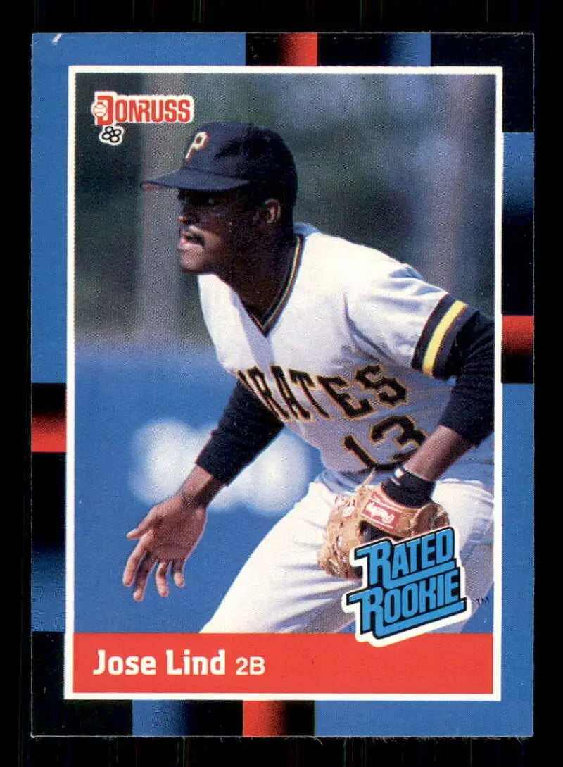 1988 Donruss #38 Jose Lind NM-MT RC Rookie Pittsburgh Pirates Baseball Card - Baseball Card Single