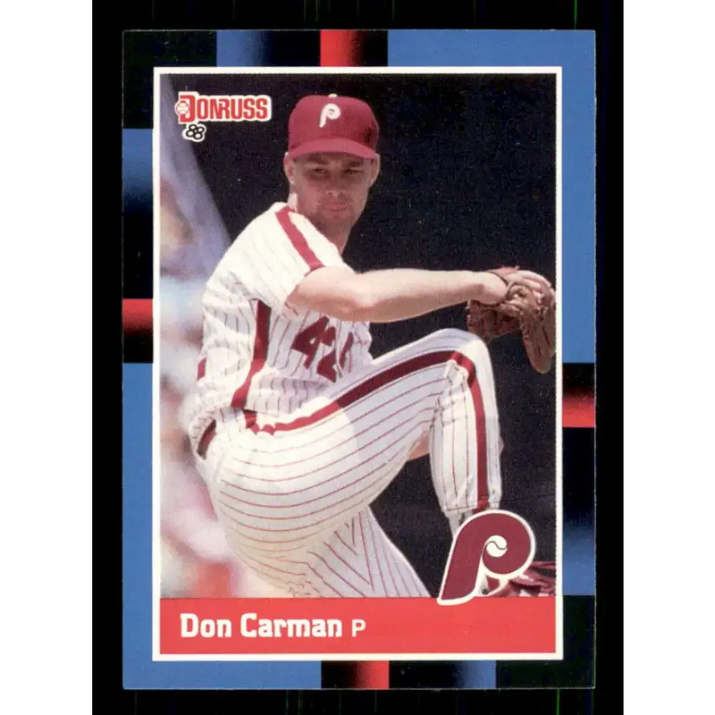 1988 Donruss #385 Don Carman EX Philadelphia Phillies Baseball Card - Baseball Card Single