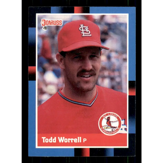 1988 Donruss #386 Todd Worrell EX St. Louis Cardinals Baseball Card Image 1