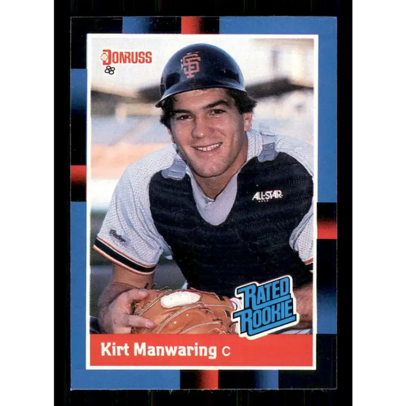 1988 Donruss #39 Kirt Manwaring EX RC Rookie San Francisco Giants Baseball Card - Baseball Card Single