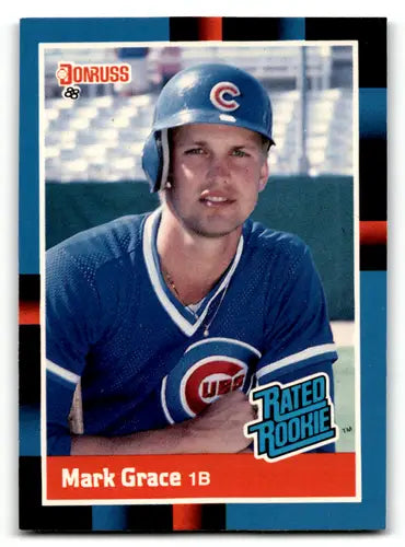 Original gloss of Mark Grace baseball card from 1988 Donruss Rookie Cubs
