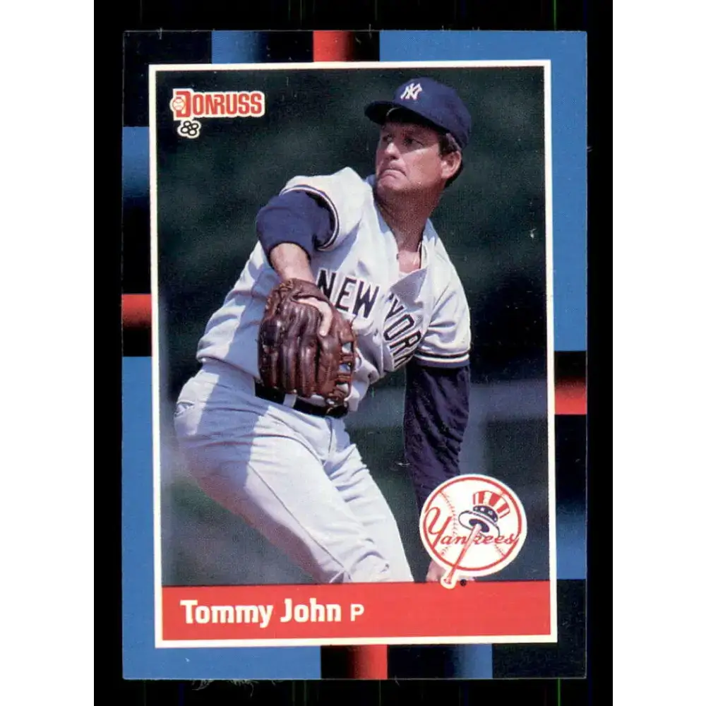 1988 Donruss #401 Tommy John EX New York Yankees Baseball Card - Baseball Card Single