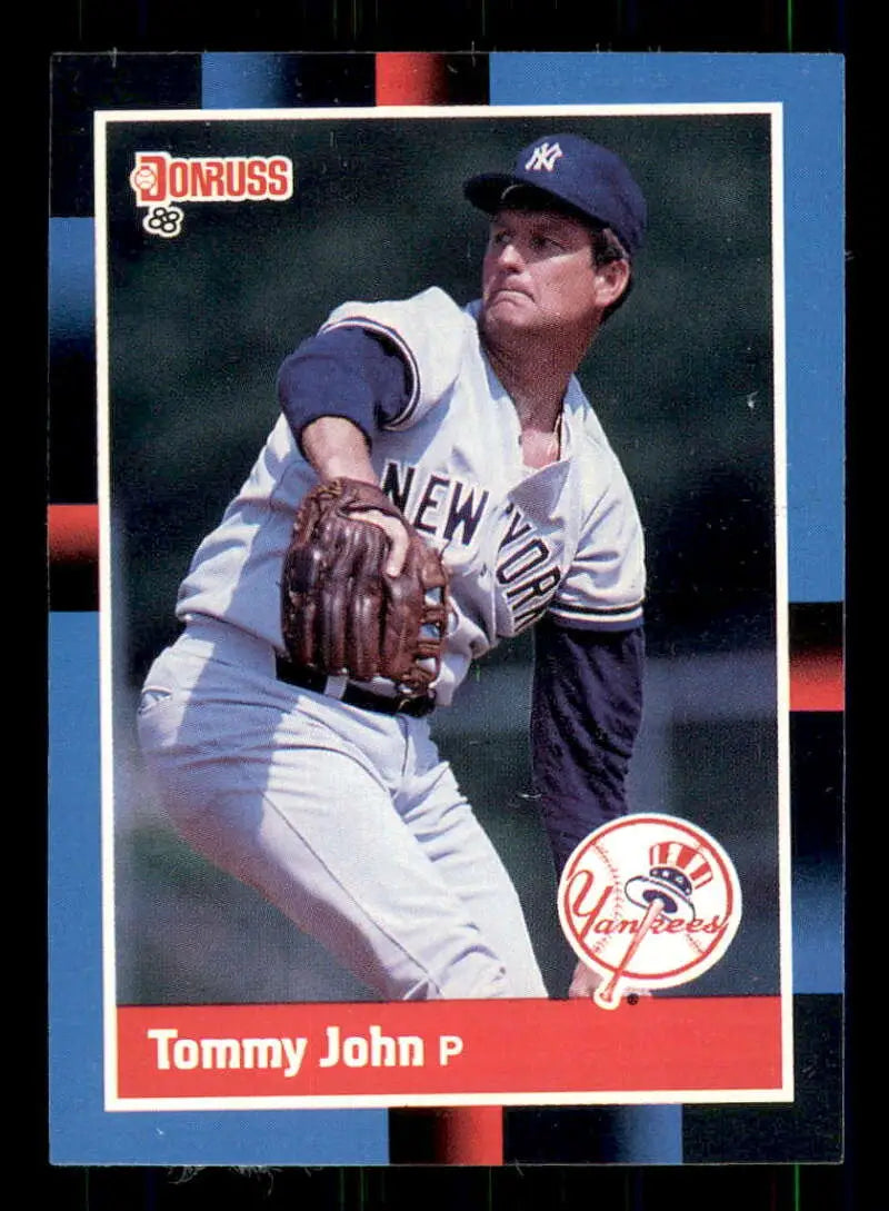 1988 Donruss #401 Tommy John NM-MT New York Yankees Baseball Card - Baseball Card Single