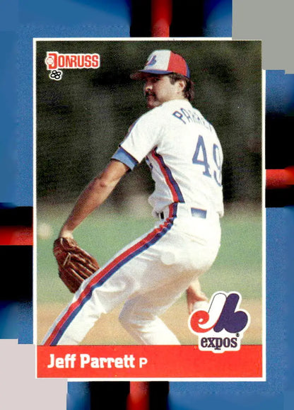 1988 Donruss Jeff Parrett baseball card #406 featuring Jeff Parrett in collectible condition