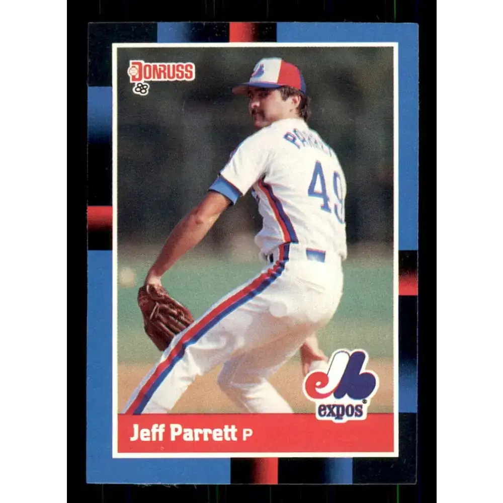 1988 Donruss #406 Jeff Parrett EX Montreal Expos Baseball Card - Baseball Card Single