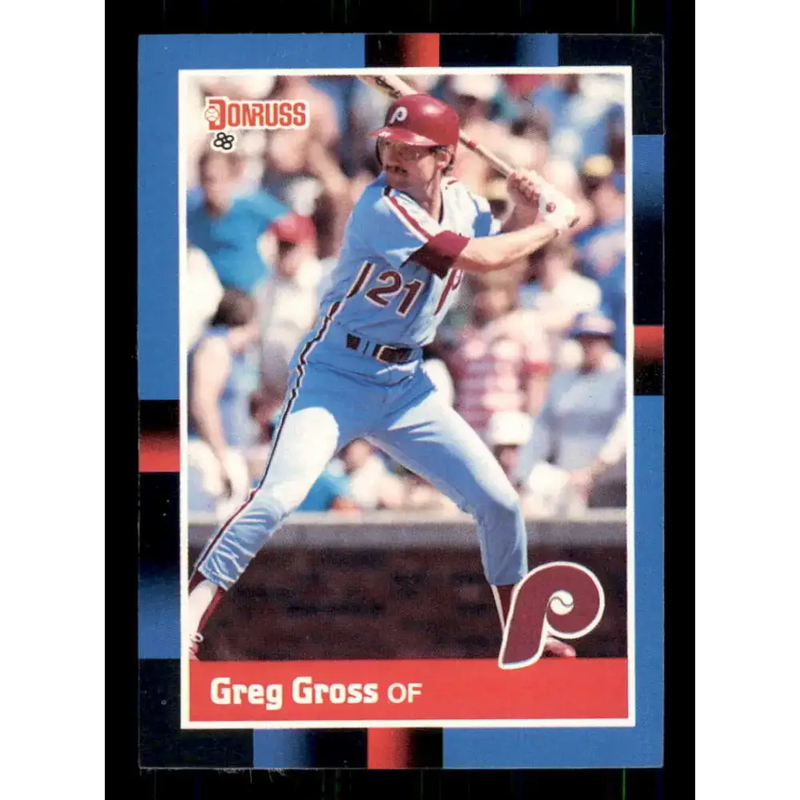 1988 Donruss #412 Greg Gross EX Philadelphia Phillies Baseball Card - Baseball Card Single