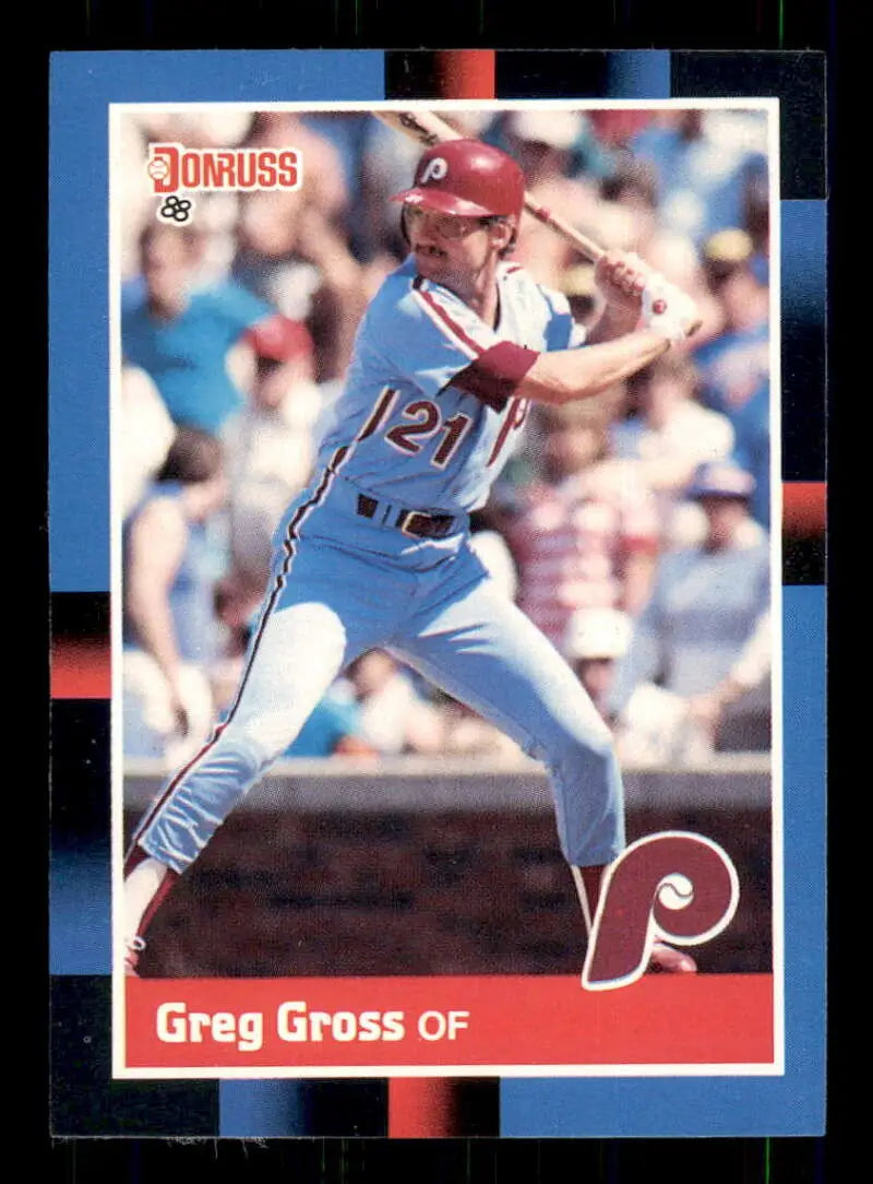 1988 Donruss #412 Greg Gross NM-MT Philadelphia Phillies Baseball Card - Baseball Card Single