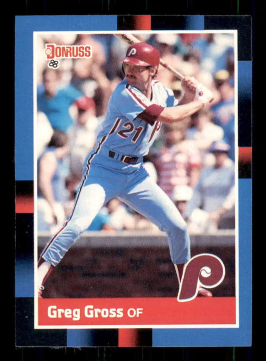 1988 Donruss #412 Greg Gross NM-MT Philadelphia Phillies Baseball Card - Baseball Card Single