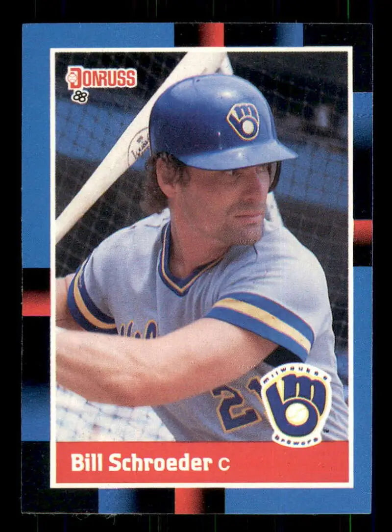 1988 Donruss #419 Bill Schroeder NM-MT Milwaukee Brewers Baseball Card - Baseball Card Single