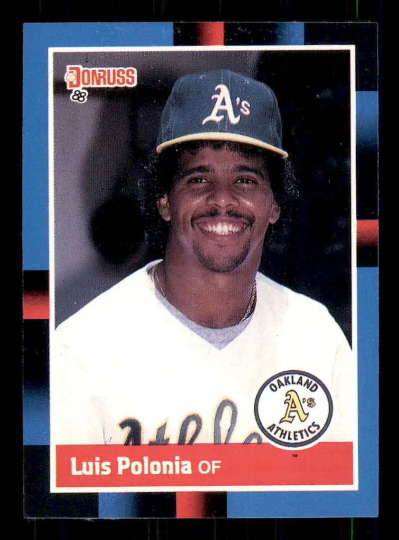 1988 Donruss #425 Luis Polonia NM-MT RC Rookie Oakland Athletics Baseball Card - Baseball Card Single