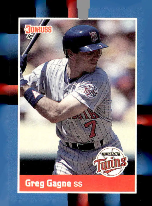 1988 Donruss Greg Gagne baseball card showcasing Greg Gagne baseball memorabilia
