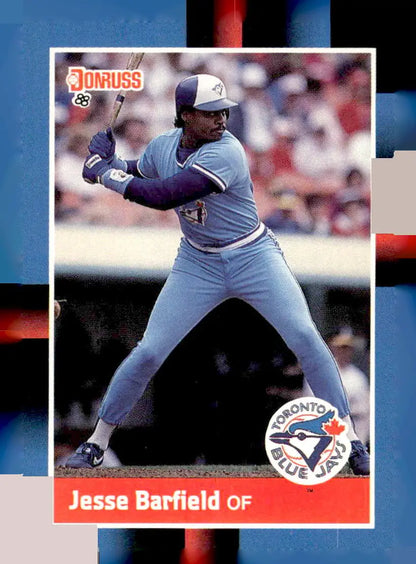 1988 Donruss #442b Jesse Barfield baseball card featuring Jesse Barfield of the Toronto Blue Jays