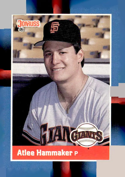 1988 Donruss baseball card featuring Atlee Hammaker of the San Francisco Giants, 450b Atlee Hammaker