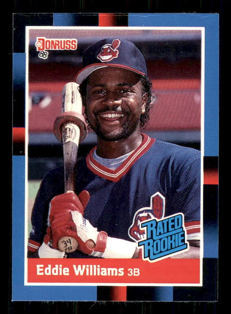 1988 Donruss #46 Eddie Williams NM-MT RC Rookie Cleveland Indians Baseball Card - Baseball Card Single