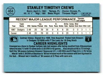 1988 Donruss #464 Tim Crews - Trading Card
