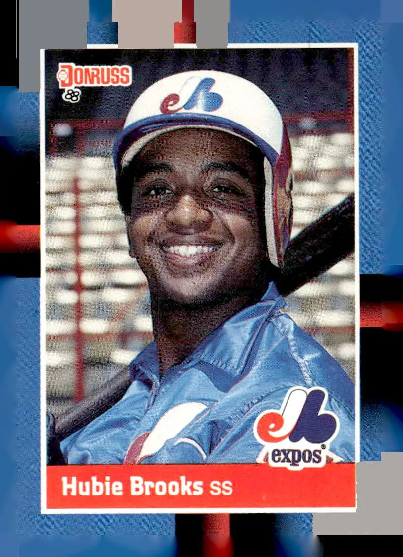 1988 Donruss Hubie Brooks baseball card of Hubie Brooks, Expos shortstop