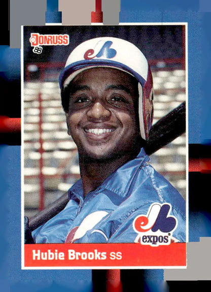 1988 Donruss Hubie Brooks baseball card of Hubie Brooks, Expos shortstop