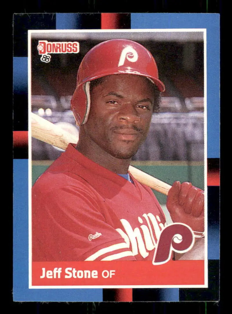 1988 Donruss #482 Jeff Stone NM-MT Philadelphia Phillies Baseball Card - Baseball Card Single
